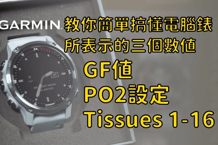 教你簡單搞懂電腦錶所表示的三個數值：GF值、PO2設定、Tissues 1-16