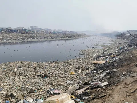 堆滿垃圾與廢棄物、污染嚴重的沿岸水域