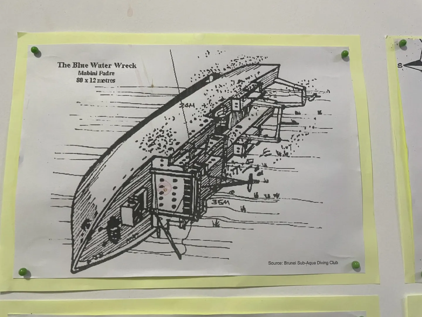 Blue Water Wreck Mabini Padre 80x12 米沉船示意圖